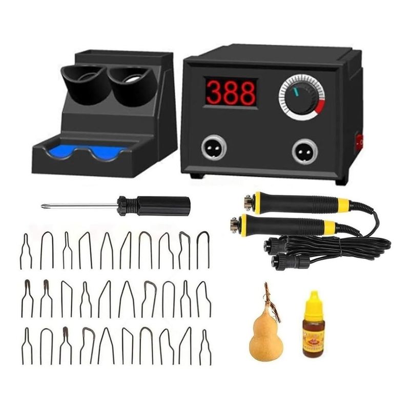GENERICO - Kit de Pirograbado con 30 Puntas y Control Digital Temperatura