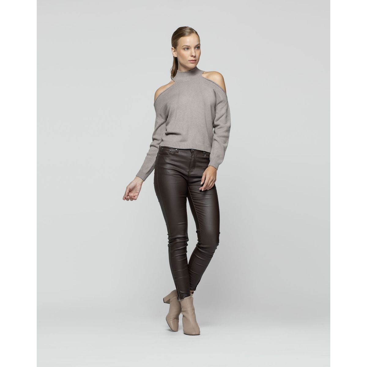LINEATRE - Sweater Mujer Tessa Café Lineatre