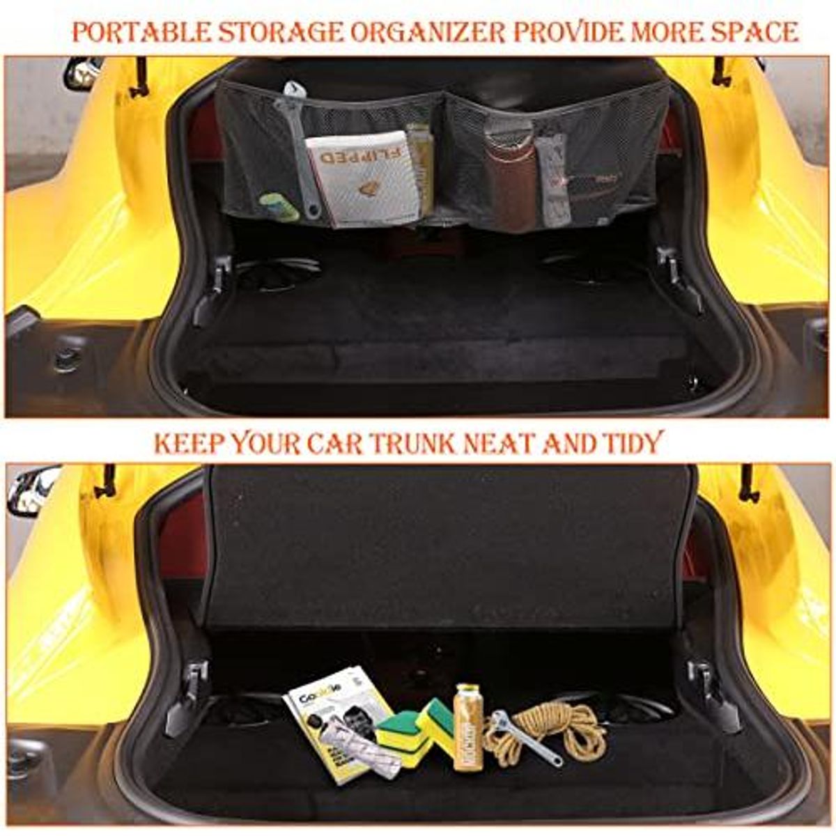 GENERICO - Organizador Plegable para Maletero de Automóvil Negro