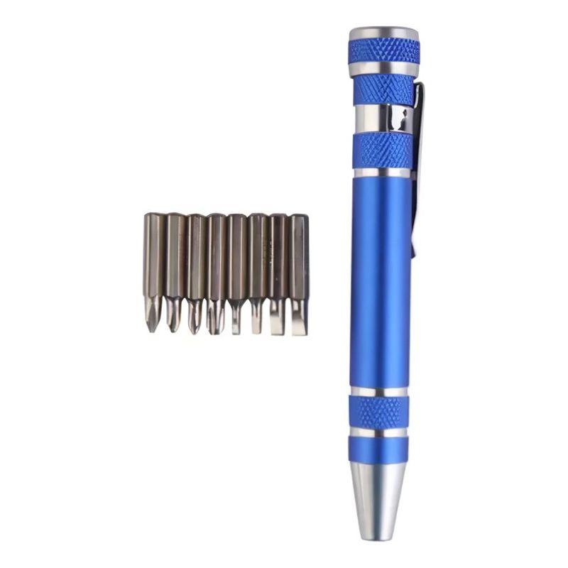 GENERICO - Destornillador Portátil 8 en 1 de Aluminio Compacto