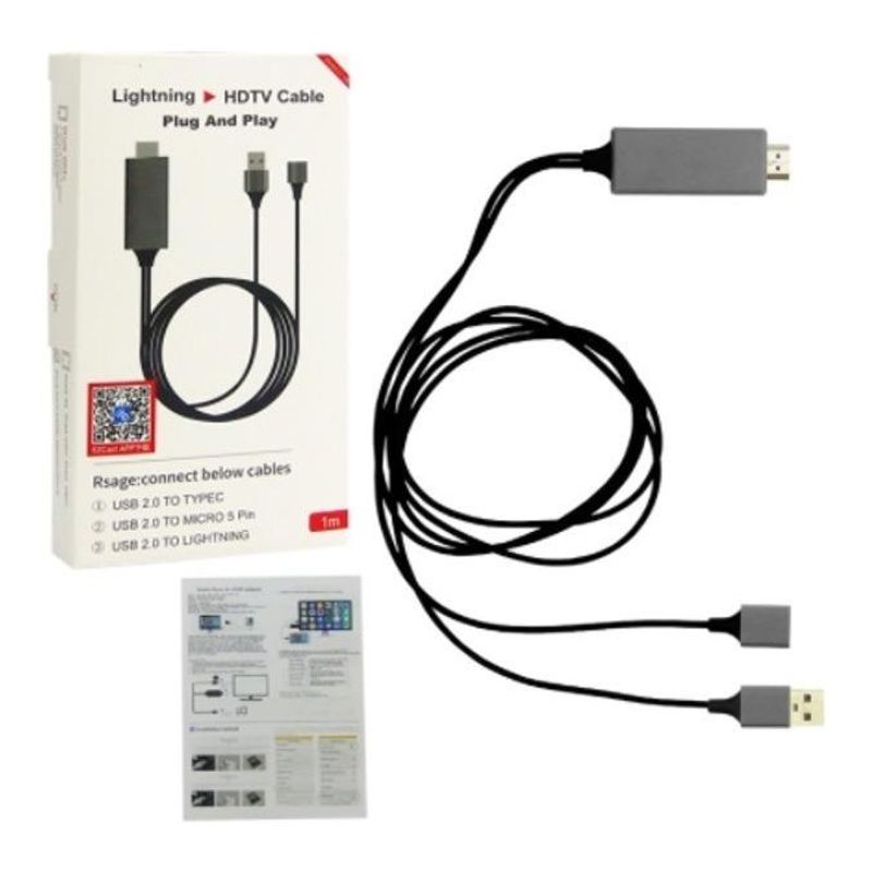 GENERICO - Adaptador USB a HDMI de 1m para Smartphone y Notebook