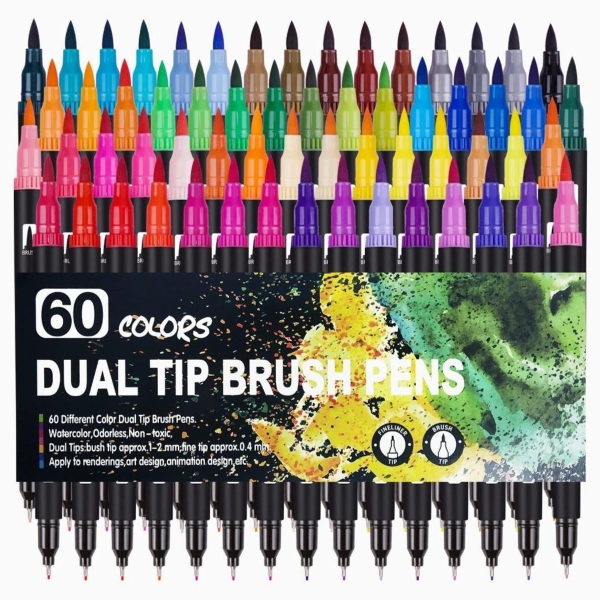 GENERICO - Marcadores Doble Punta de 60 Colores para Caligrafía y Arte