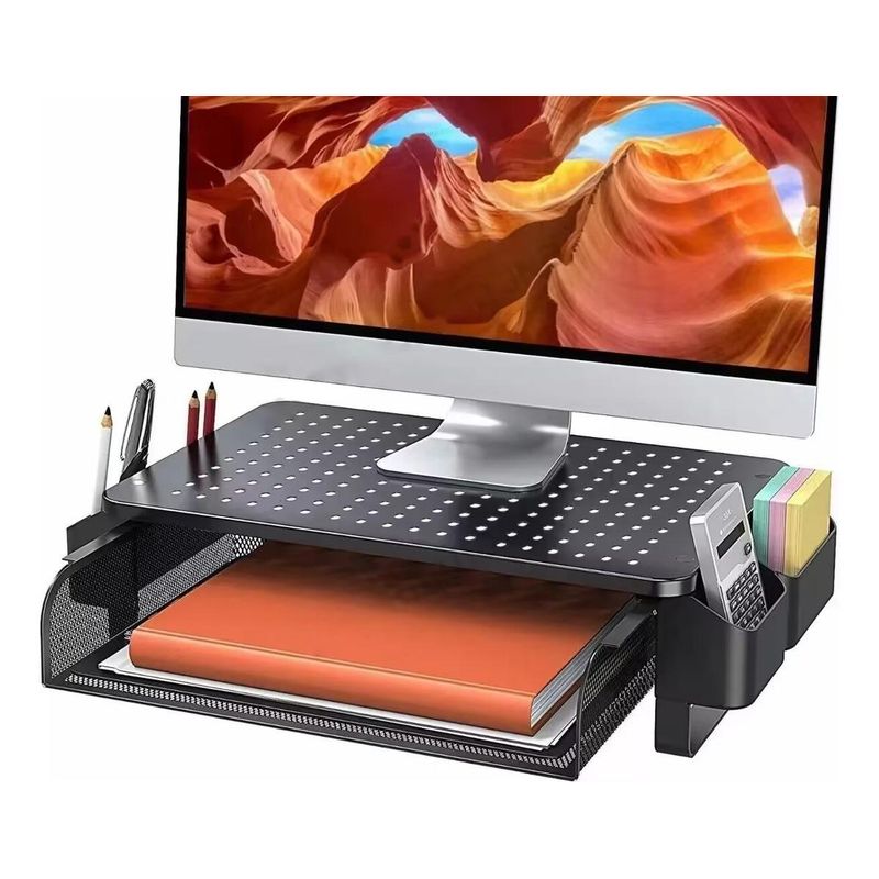 GENERICO - Soporte Elevador para Monitor con Cajón y Almacenaje Extra