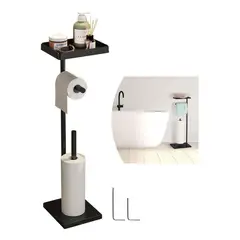GENERICO - Soporte Pedestal de Papel Higiénico con Estante Práctico