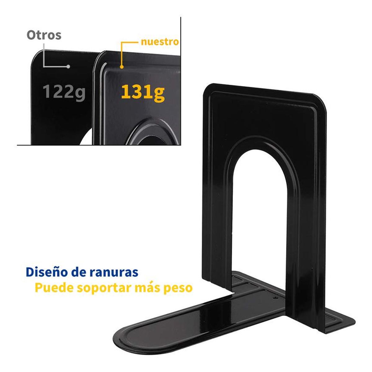 GENERICO - Sujetalibros de Metal Antideslizante para Organización 10pcs