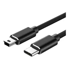 GENERICO - Cable USB-C a Mini USB trenzado 1m alta velocidad 480Mbs