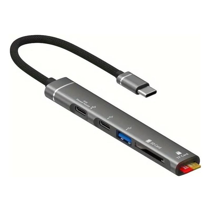 GENERICO - Hub USB-C 5 en 1 Conexiones Rápidas y Compactas
