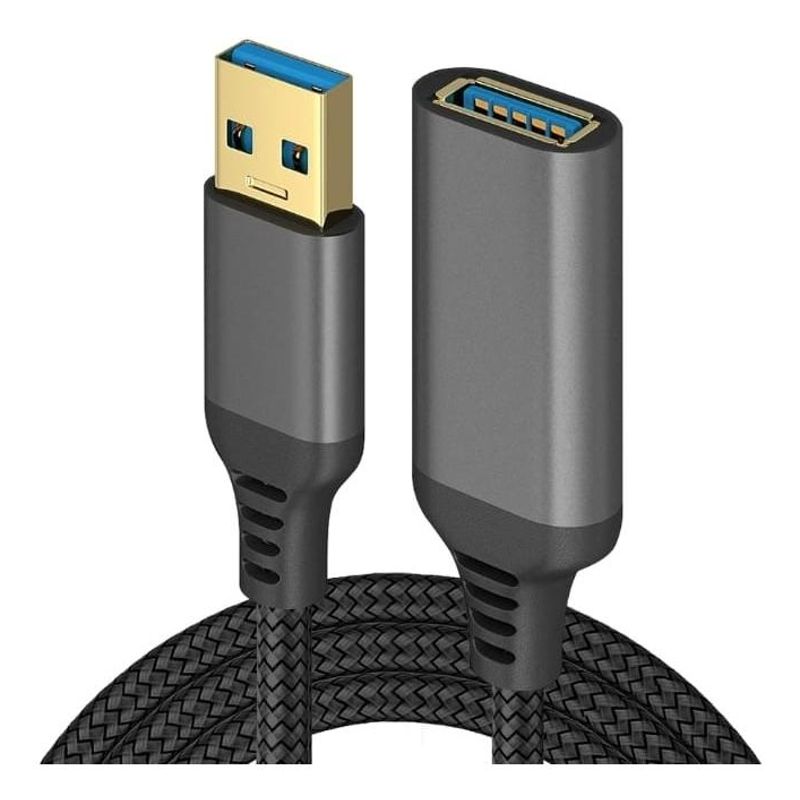 GENERICO - Cable USB 30 Extensión 1m Nylon Trenzado 5 Gbps Duradero