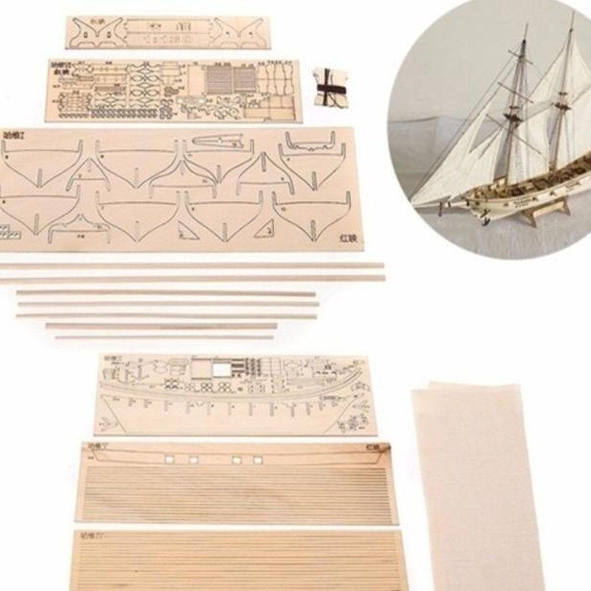 GENERICO - Maqueta de Barco Clásico de Madera para Armar en Familia