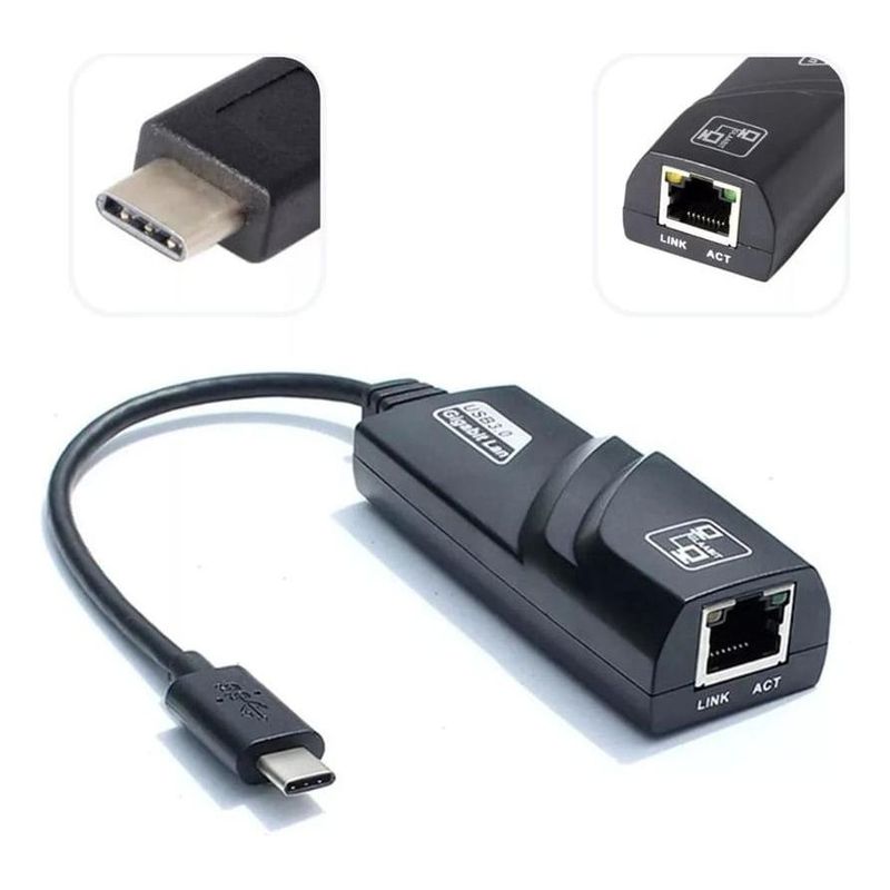 GENERICO - Adaptador USB-C a RJ45 para Conexión Gigabit Rápida