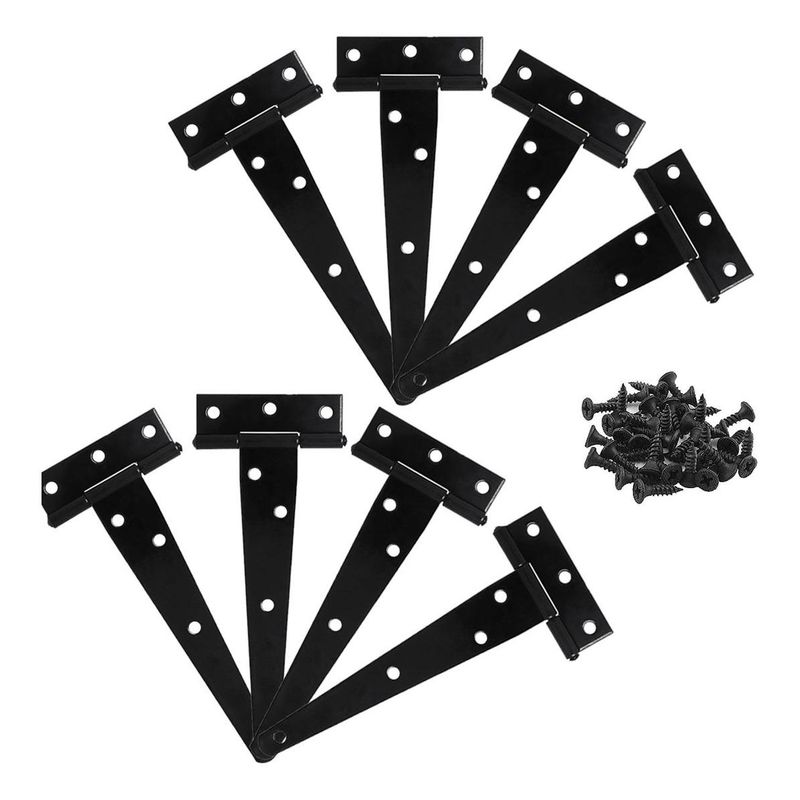 GENERICO - Bisagras T de 6 en metal negro resistentes y duraderas