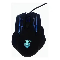 GENERICO - Mouse Ergonómico Óptico Negro para Gamer 3200 dpi USB