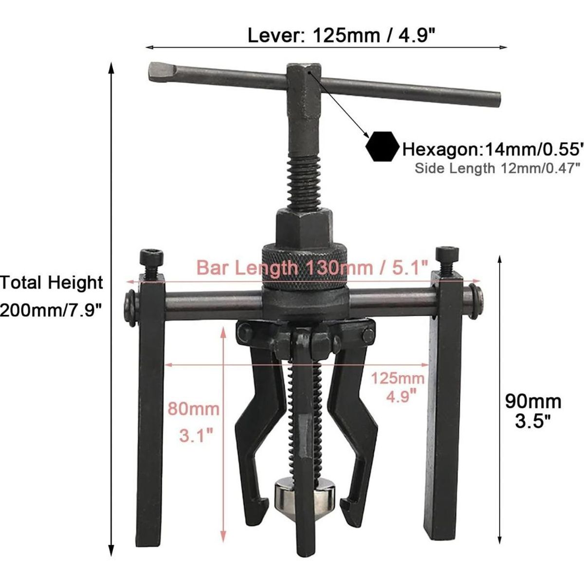 GENERICO - Extractor de Rodamientos Interiores 12-38 mm 3 Mandíbulas