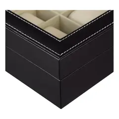 GENERICO - Organizador de Relojes con Ventana y 2 Compartimentos Elegante