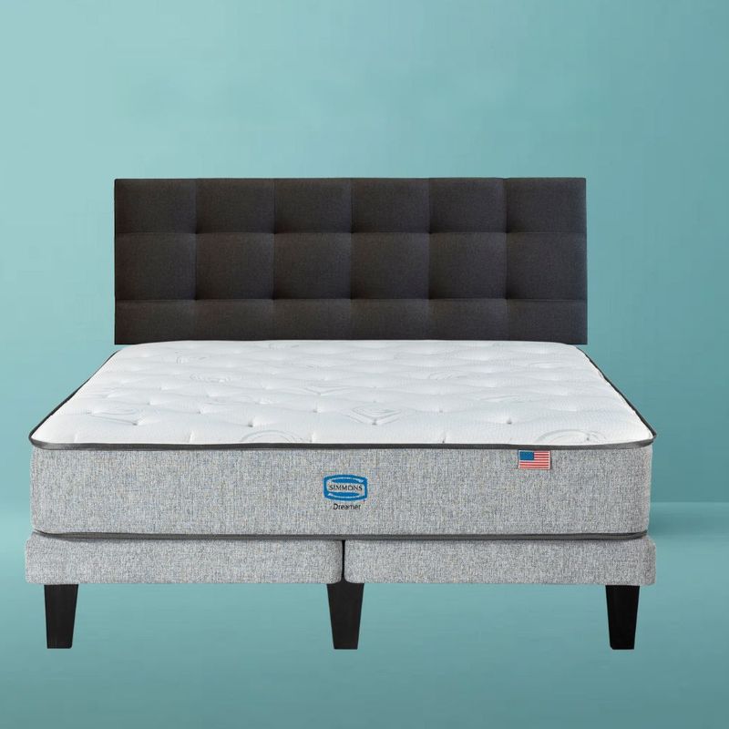 SIMMONS - Cama Europea Dreamer 2 Plazas respaldo Urban Marengo