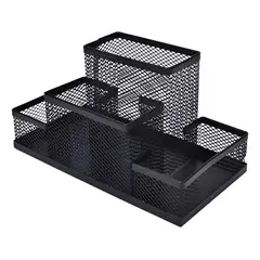 GENERICO - Organizador Multifuncional de Oficina en Metal Negro