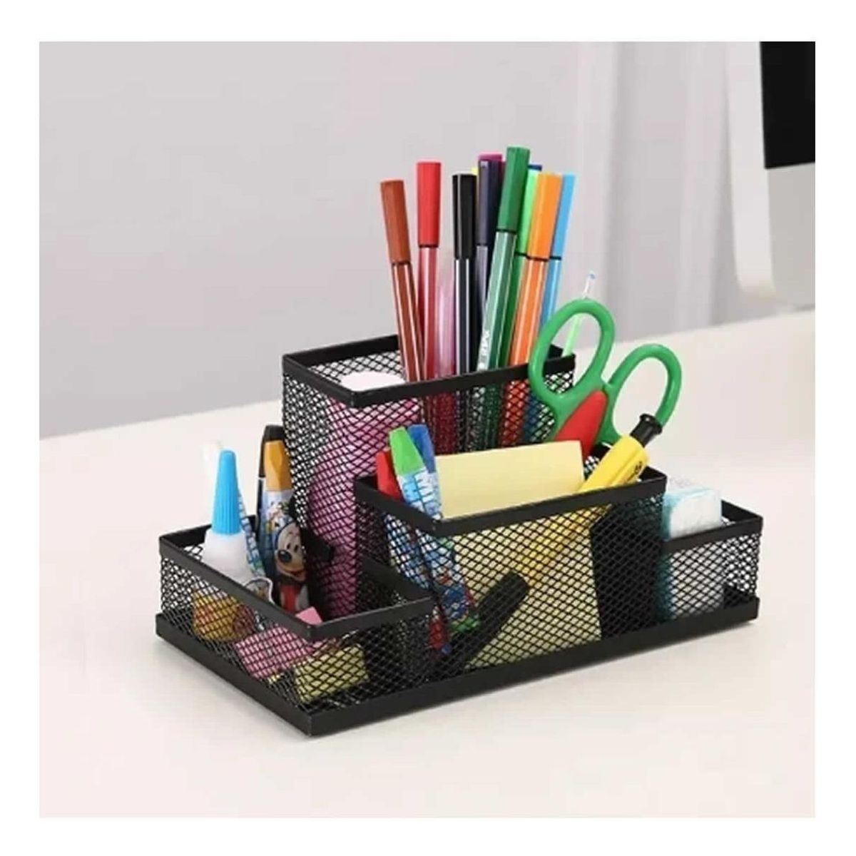 GENERICO - Organizador Multifuncional de Oficina en Metal Negro
