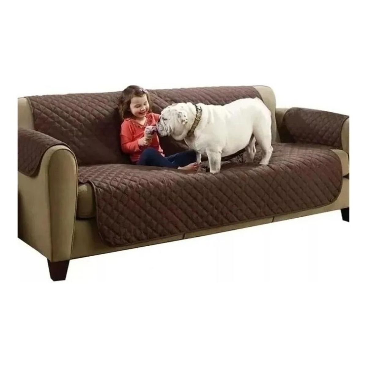 GENERICO - Cubre Sofá Reversible para 3 Plazas Ideal para Mascotas