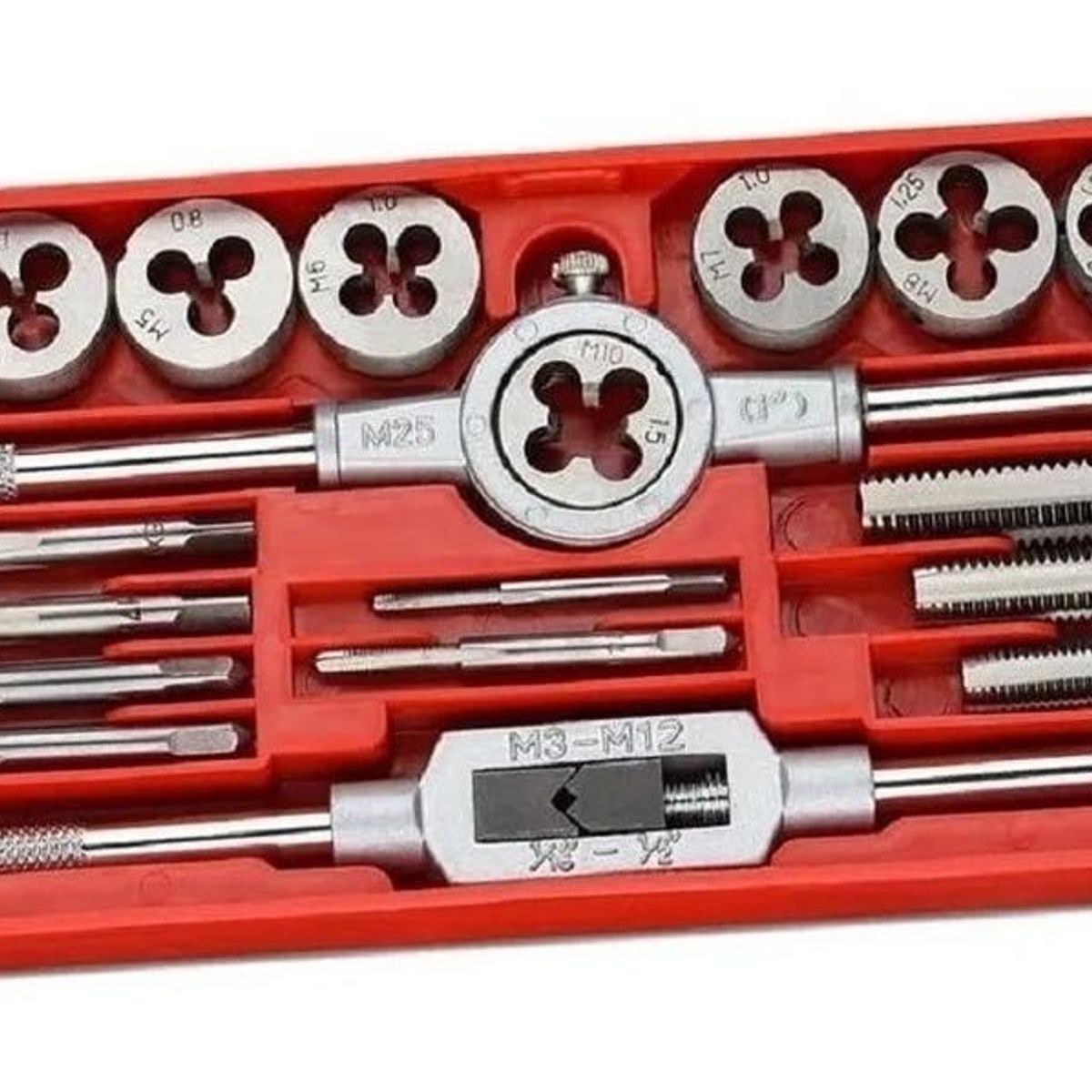 GENERICO - Kit Completo de Terrajas y Llaves Métricas 20 Piezas