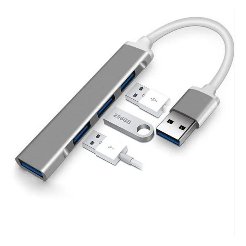 GENERICO - Hub USB 30 de 4 Puertos Rápido y Compatible con Dispositivos