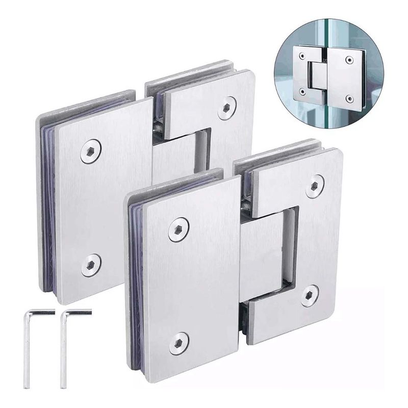 GENERICO - Bisagras de Acero Inoxidable para Puertas de Vidrio 180°