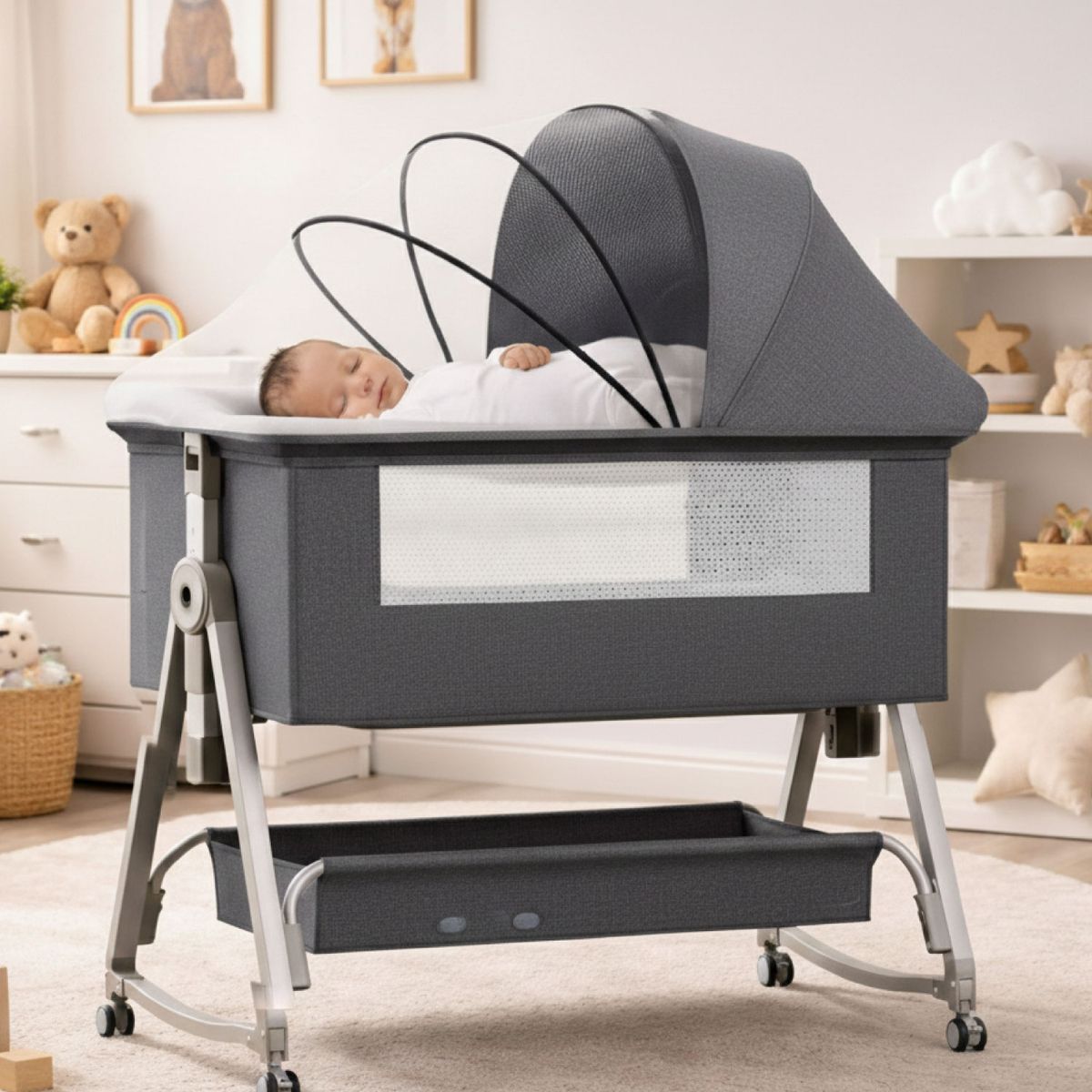 MON PETIT - Cuna Colecho Moises Bebe Mecedora 6 Alturas  Safe&soft