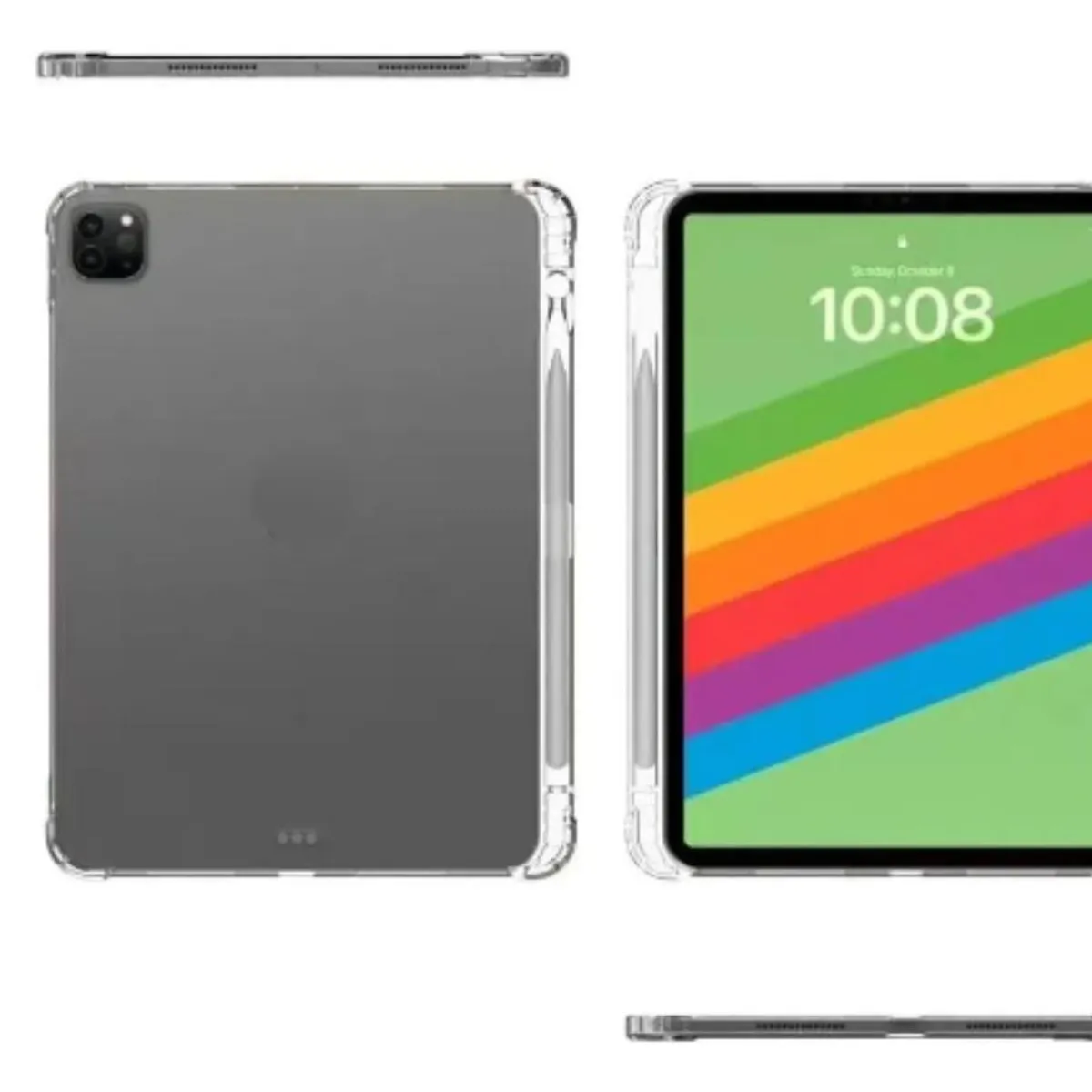 GENERICO - Carcasa Transparente para iPad Pro con Soporte para Lápiz