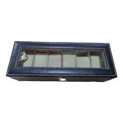 GENERICO - Estuche Organizador de Relojes con Ventana y 6 Compartimientos