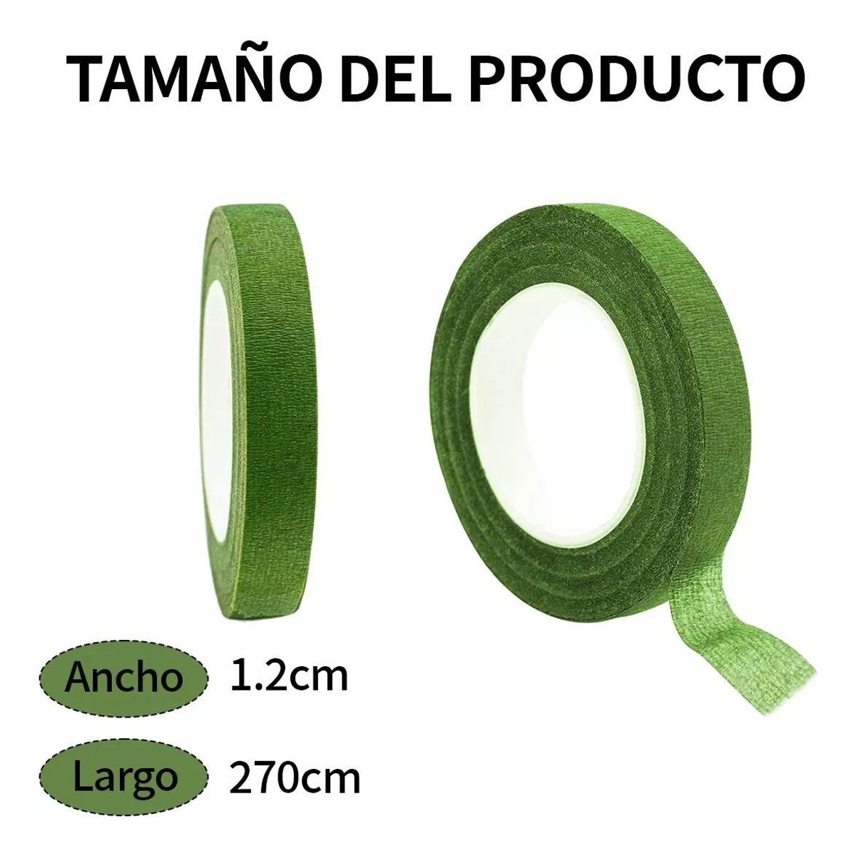 GENERICO - Cinta Floral Adhesiva Verde para Arreglos y Manualidades