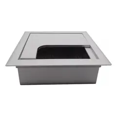 GENERICO - Pasacables Cuadrado Metálico con Tapa Abatible 3 unidades