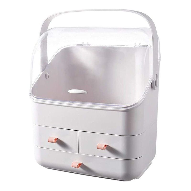 GENERICO - Caja Organizadora de Maquillaje con Tapa y Asa Portátil