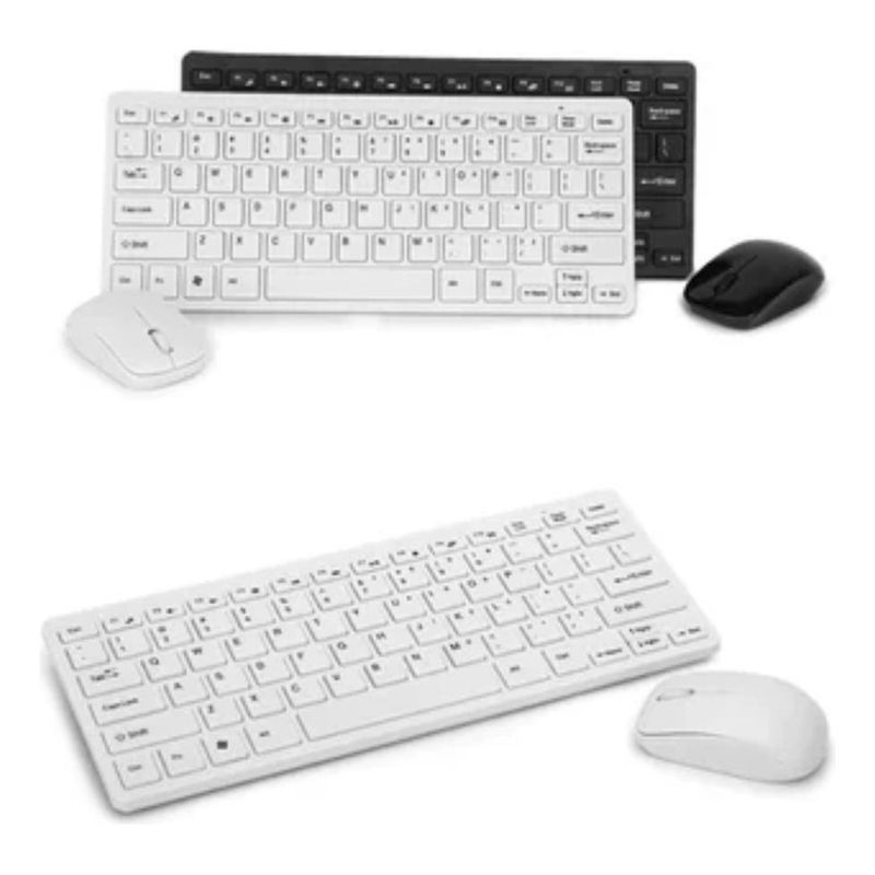 GENERICO - Teclado y Mouse Inalámbricos Compactos y Ergonómicos USB