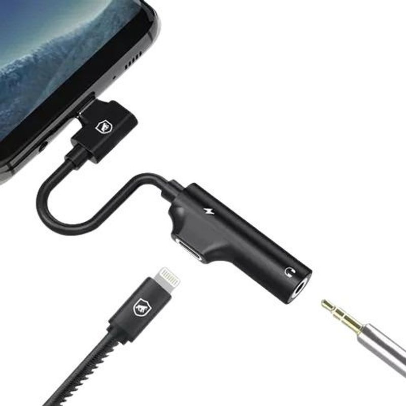 GENERICO - Adaptador Lightning 2 en 1 para Carga y Auriculares