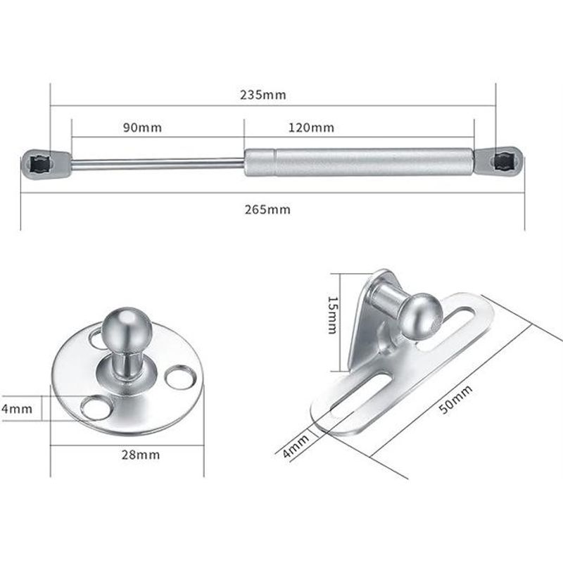 GENERICO - Soporte hidráulico para puertas de armarios - Pack 6 unidades