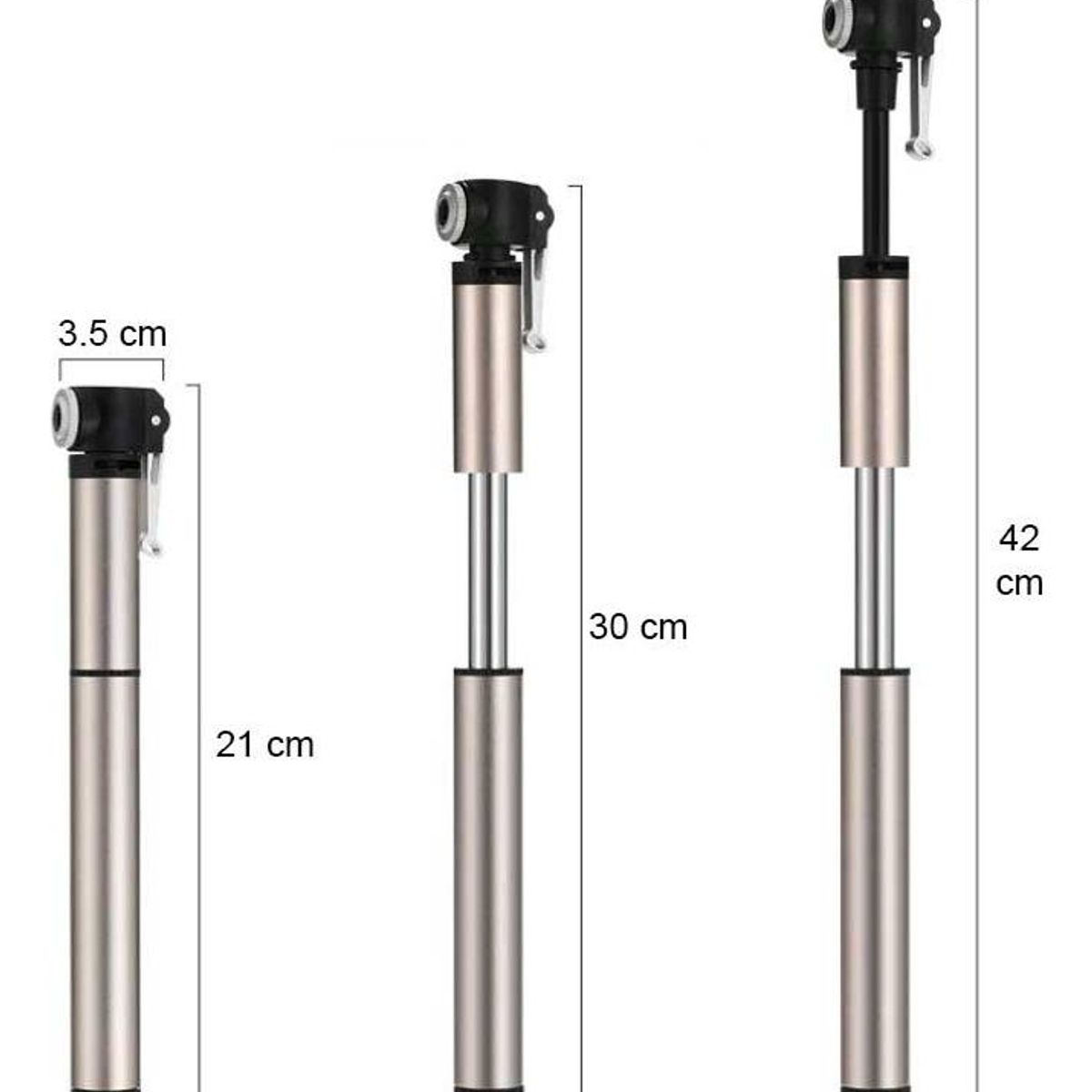 GENERICO - Mini Bombín Portátil de Aluminio para Bicicletas y Más