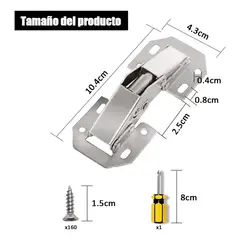 GENERICO - Bisagras de 4 con cierre suave y tornillos incluidos 20 Unid