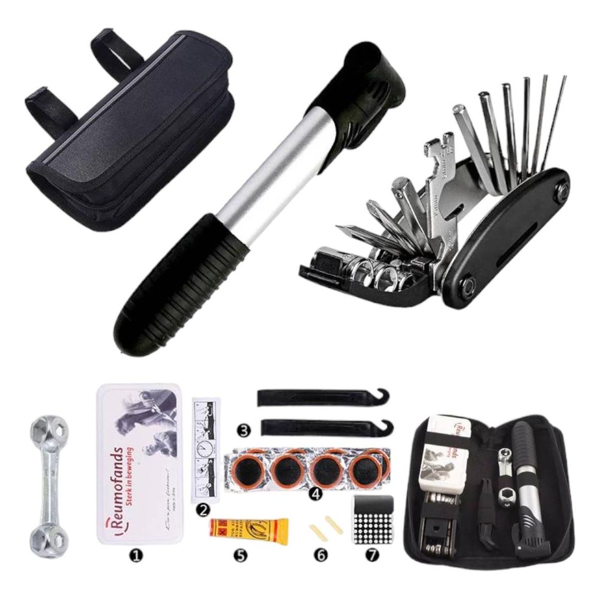 GENERICO - Kit Multifuncional de Herramientas y Bomba para Bicicleta