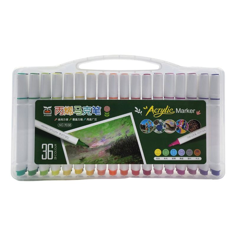 GENERICO - Set de 36 Marcadores Acrílicos para Arte y Dibujo Creativo