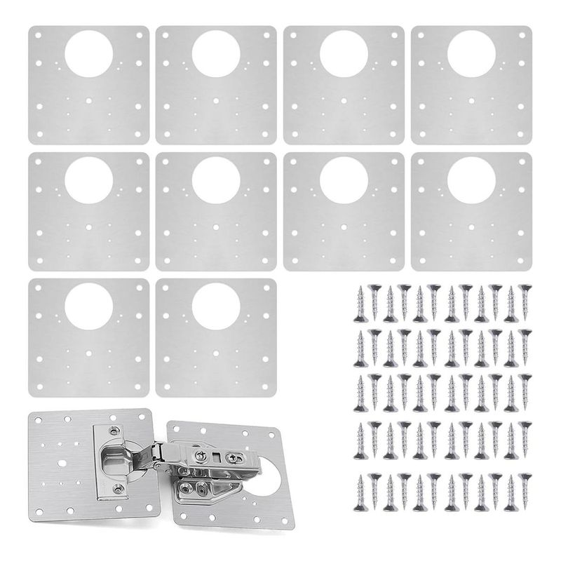 GENERICO - Placas de Reparación de Bisagras con Tornillos Duraderos