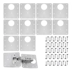 GENERICO - Placas de Reparación de Bisagras con Tornillos Duraderos