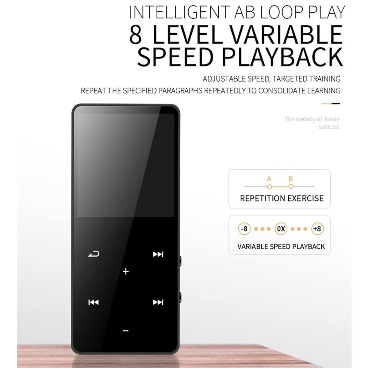 GENERICO - Reproductor Multimedia Táctil Bluetooth 8GB Oro Compacto