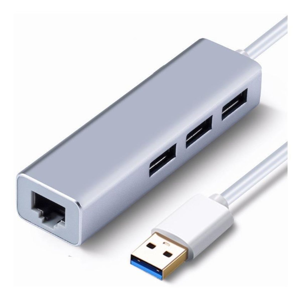 GENERICO - Concentrador USB 30 4 Puertos con Adaptador Ethernet 1000M