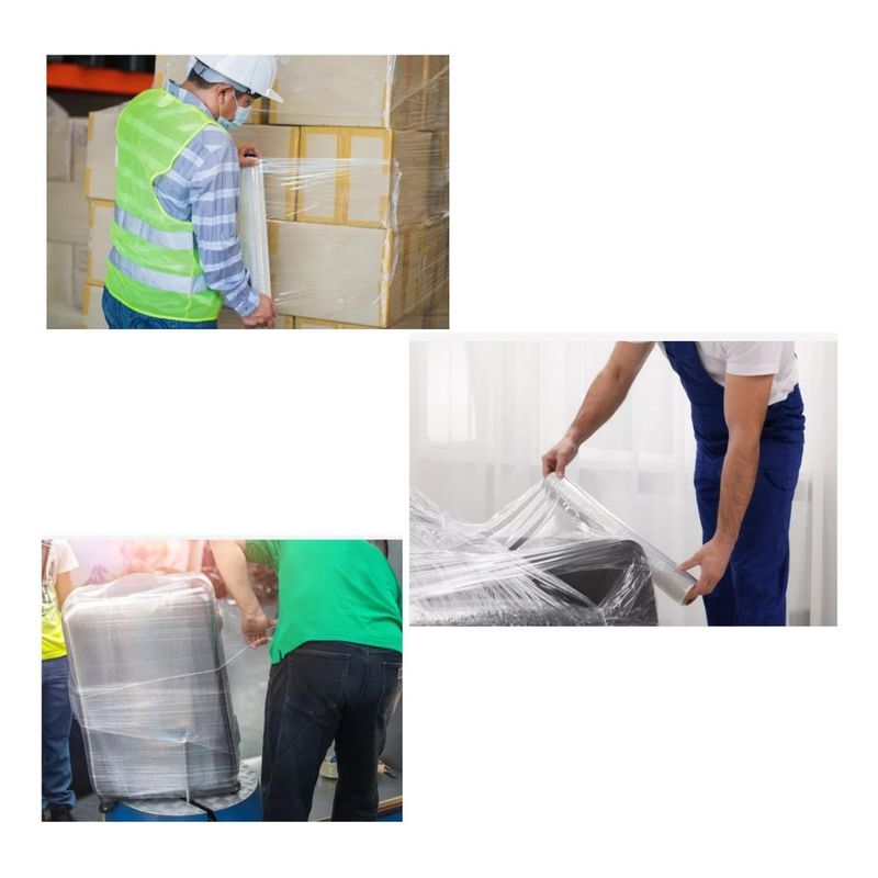 GENERICO - Rollo de Film Stretch Transparente 300m 50cm Ideal Mudanzas