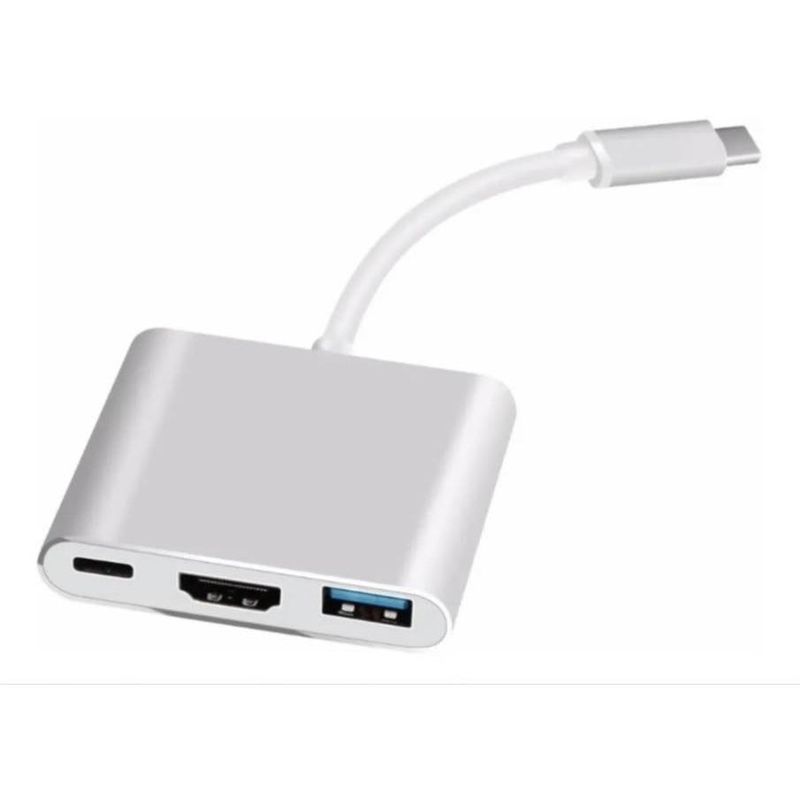 GENERICO - Adaptador Hub Multifunción USB-C 3 Puertos 4K HDMI