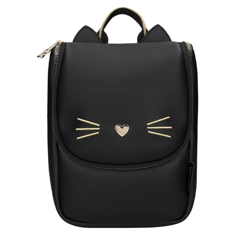 TOP MODEL BY DEPESCHE - Mochila (Cartera) Negra Motivo Felino
