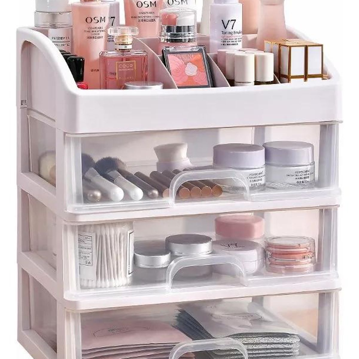 GENERICO - Organizador Práctico de Cosméticos con 3 Cajones Compactos