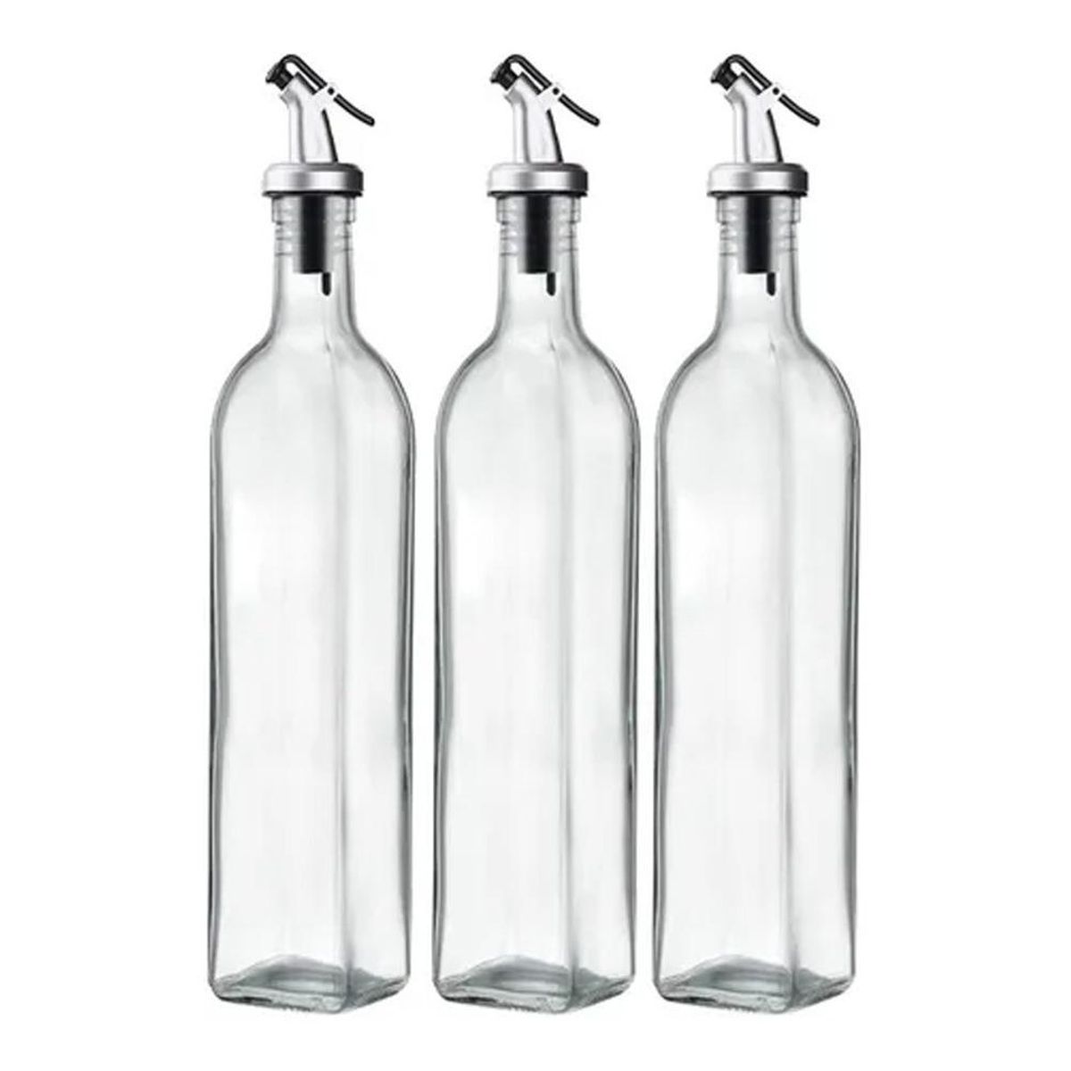 GENERICO - Set de Botellas de Vidrio para Aceite Vinagre y Soya