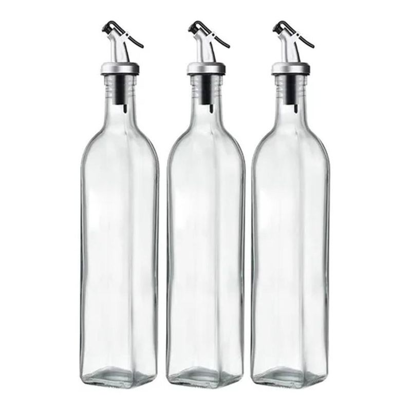 GENERICO - Set de Botellas de Vidrio para Aceite Vinagre y Soya