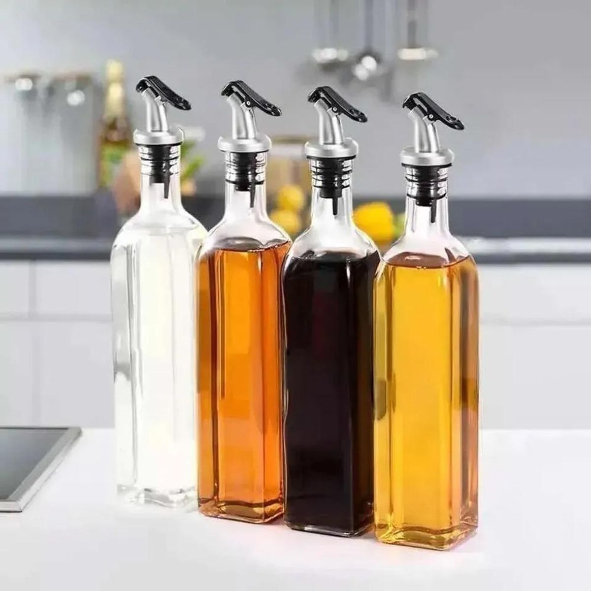 GENERICO - Set de Botellas de Vidrio para Aceite Vinagre y Soya