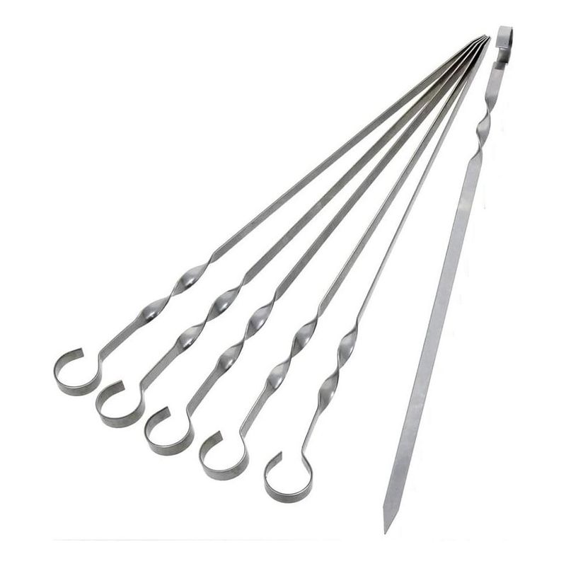 GENERICO - Brochetas de acero inoxidable reutilizables para asados al aire libre